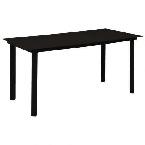 Havebord 150 × 80 × 74 cm - stål og glas, sort