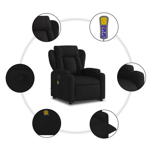 Løftestol med massage stof sort