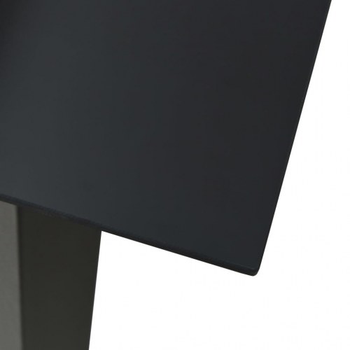Havebord 150 × 80 × 74 cm - stål og glas, sort