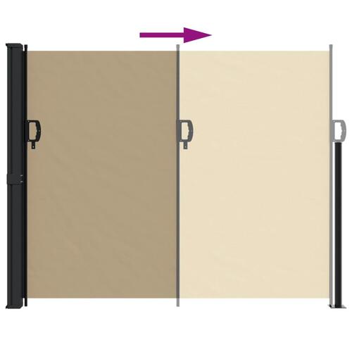Sammenrullelig sidemarkise 160 x 600 cm beige