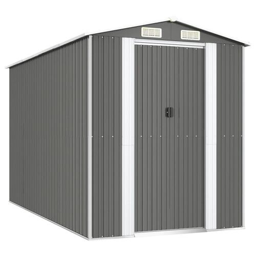 Haveskur 192x357x223 cm galvaniseret stål lysegrå