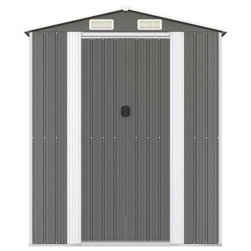 Haveskur 192x357x223 cm galvaniseret stål lysegrå