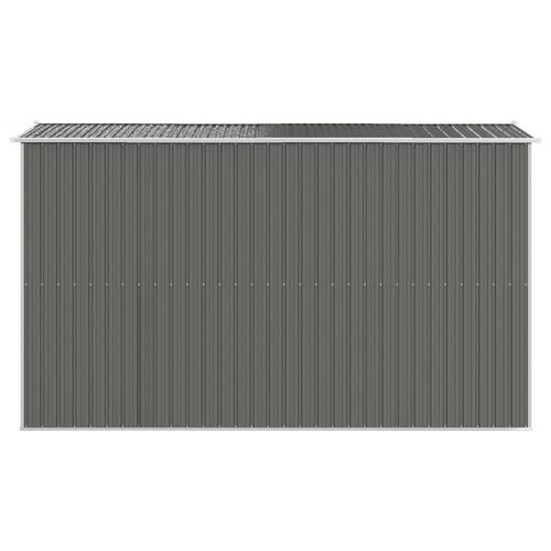 Haveskur 192x357x223 cm galvaniseret stål lysegrå