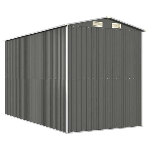 Haveskur 192x357x223 cm galvaniseret stål lysegrå
