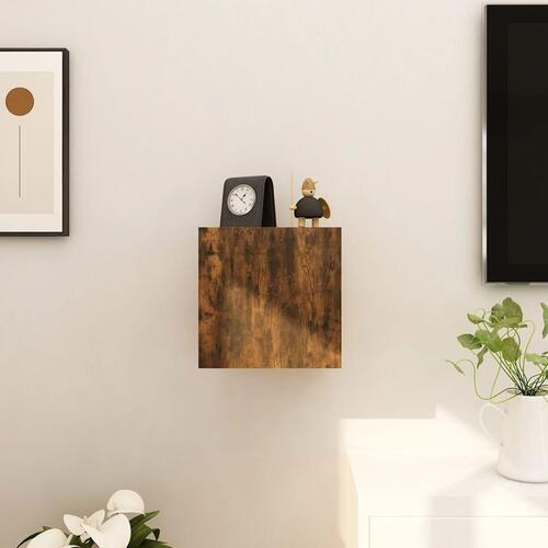 Væghængt tv-skab 30,5x30x30 cm røget egetræsfarve