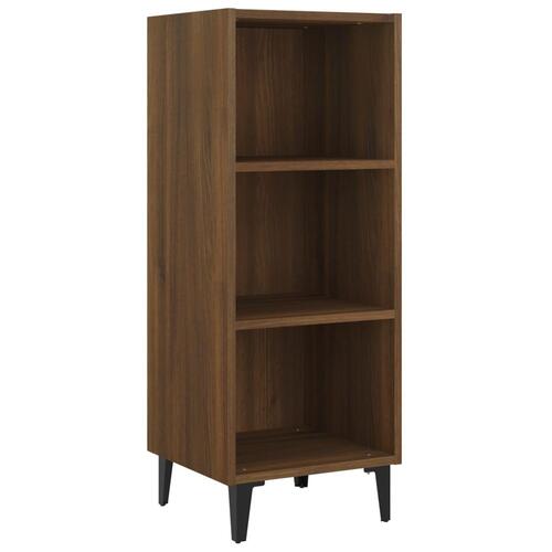 Skænk 34,5x32,5x90 cm konstrueret træ brun egetræsfarve