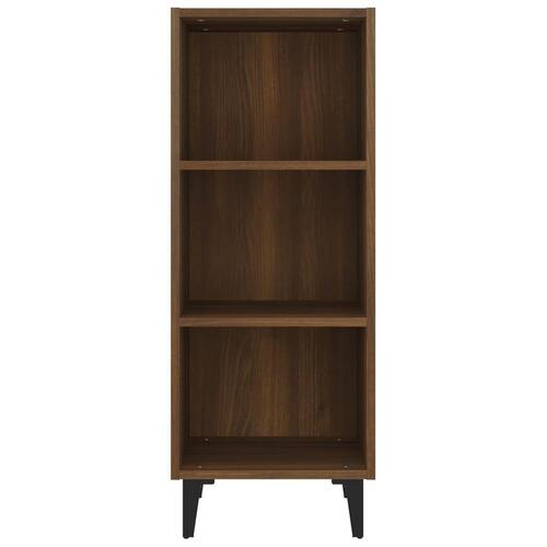 Skænk 34,5x32,5x90 cm konstrueret træ brun egetræsfarve
