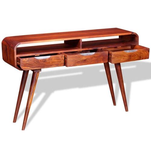 Konsolbord i massivt sheeshamtræ 120 x 30 x 75 cm
