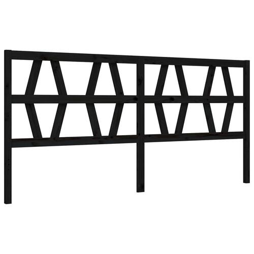 Sengeramme med sengegavl 200x200 cm massivt træ sort