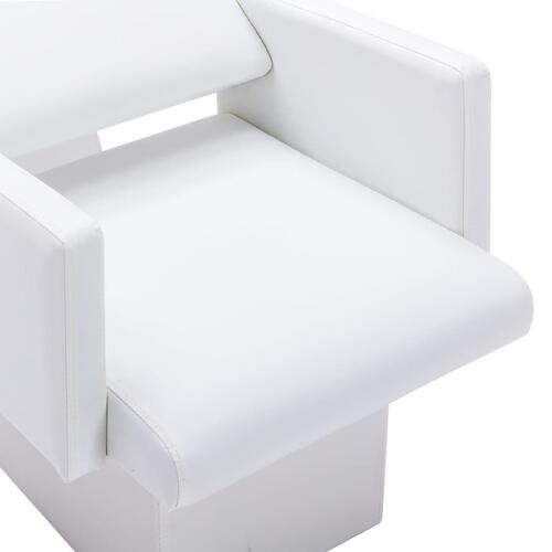 Frisørstol med vask 129x59x82 cm kunstlæder hvid