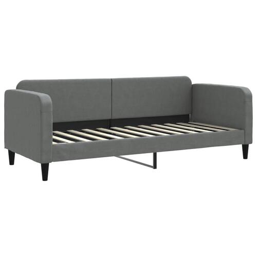 Daybed med udtræk og madras 80x200 cm stof mørkegrå