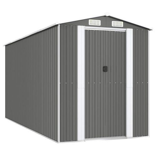 Haveskur 192x440x223 cm galvaniseret stål lysegrå