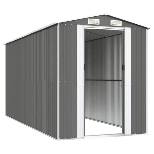 Haveskur 192x440x223 cm galvaniseret stål lysegrå