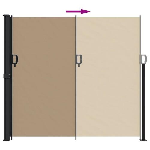 Sammenrullelig sidemarkise 180x600 cm gråbrun