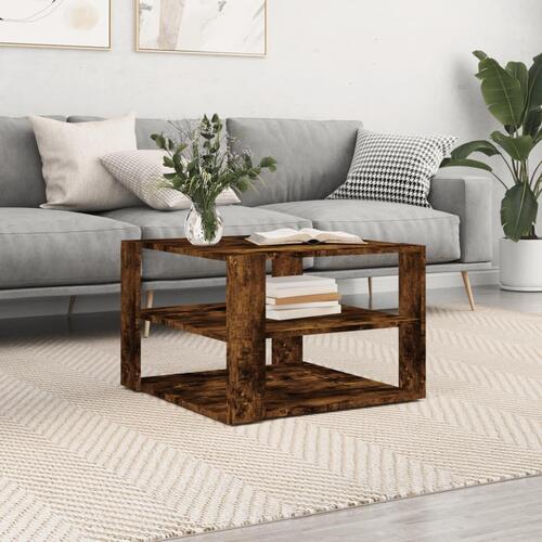 Sofabord 59,5x59,5x40 cm konstrueret træ røget egetræsfarve