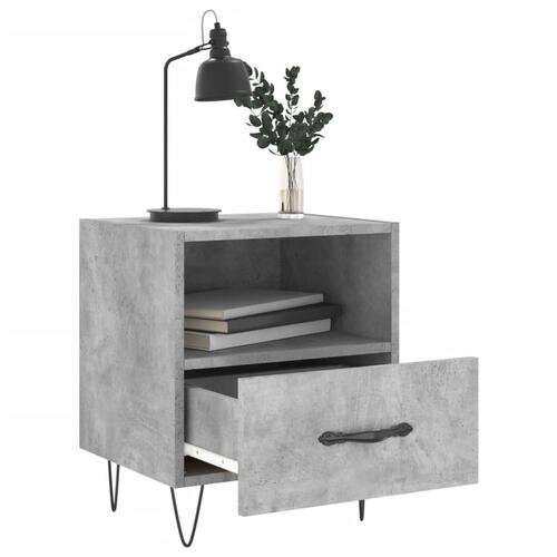 Sengeborde 2 stk. 40x35x47,5 cm konstrueret træ betongrå