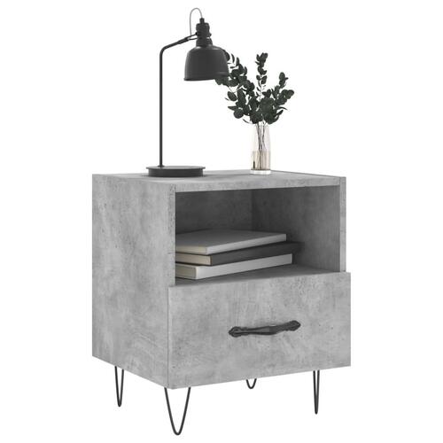 Sengeborde 2 stk. 40x35x47,5 cm konstrueret træ betongrå