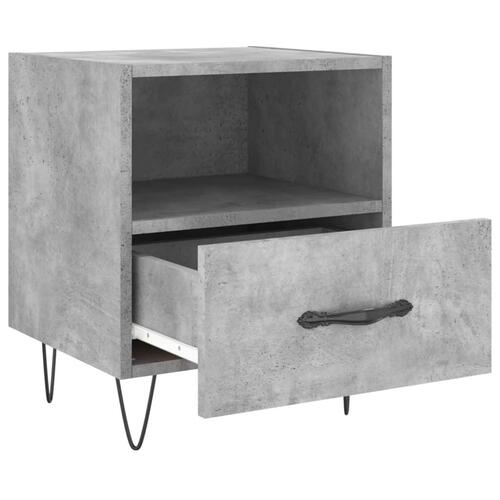 Sengeborde 2 stk. 40x35x47,5 cm konstrueret træ betongrå