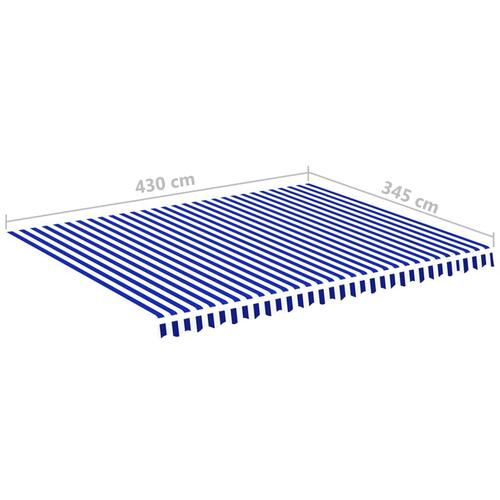 Udskiftningsdug til markise 4,5x3,5 m blå og hvid