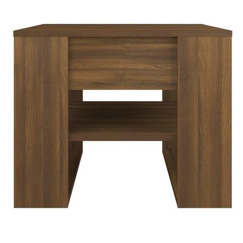 Sofabord 55,5x55x45 cm konstrueret træ brun egetræsfarve