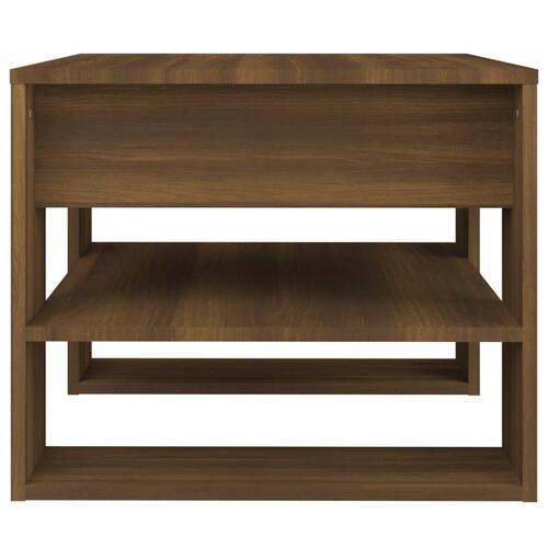 Sofabord 55,5x55x45 cm konstrueret træ brun egetræsfarve