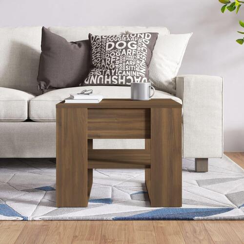 Sofabord 55,5x55x45 cm konstrueret træ brun egetræsfarve