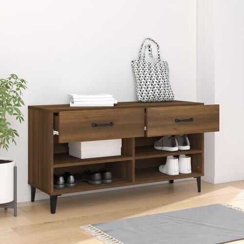 Skoreol 102x35x55 cm konstrueret træ brun egetræsfarve
