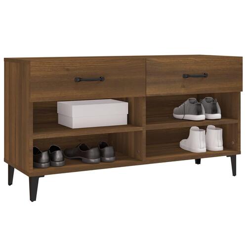 Skoreol 102x35x55 cm konstrueret træ brun egetræsfarve