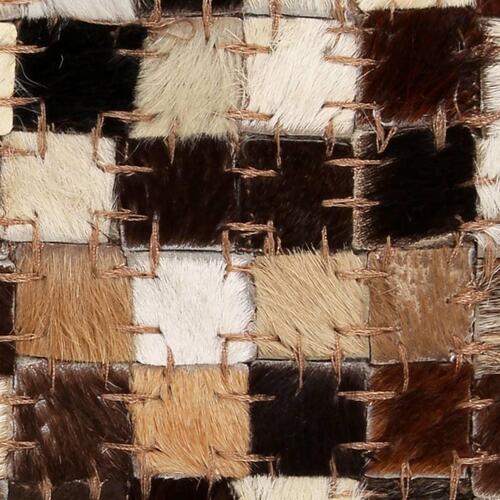 Tæppe ægte kolæder patchwork 160 x 230 cm firkantet brun/hvid