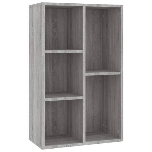 Bogreol/skænk 50x25x80 cm konstrueret træ grå sonoma-eg
