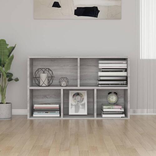 Bogreol/skænk 50x25x80 cm konstrueret træ grå sonoma-eg