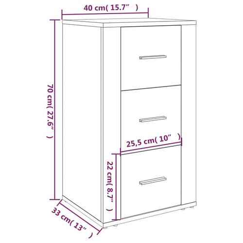 Skænk 40x33x70 cm konstrueret træ sonoma-eg