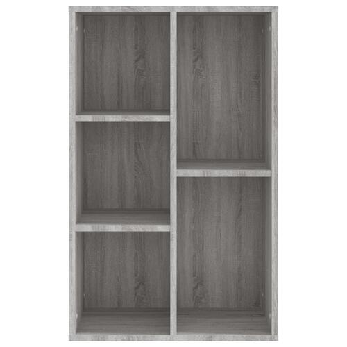 Bogreol/skænk 50x25x80 cm konstrueret træ grå sonoma-eg