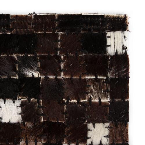 Tæppe ægte kolæder patchwork 80 x 150 cm firkantet sort/hvid