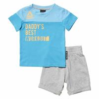 Sportstøj til Baby Reebok G ES Inf SJ SS Grå Blå 12 måneder