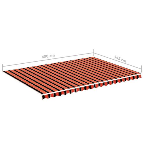 Udskiftningsdug til markise 5x3,5 m orange og brun