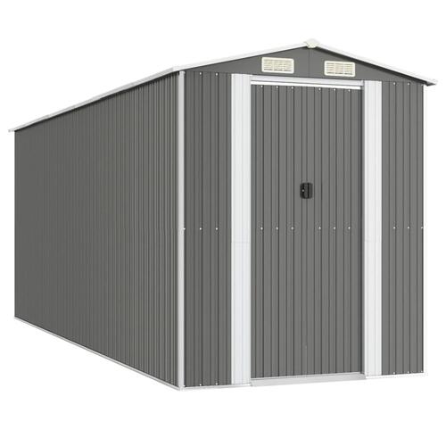 Haveskur 192x523x223 cm galvaniseret stål lysegrå
