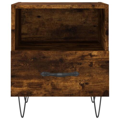 Sengeborde 2 stk. 40x35x47,5 cm konstrueret træ røget egetræ