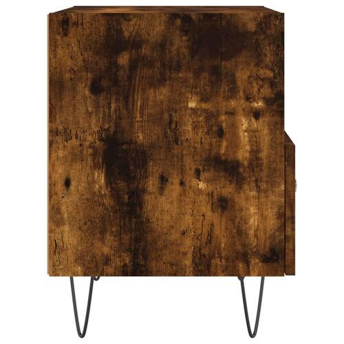 Sengeborde 2 stk. 40x35x47,5 cm konstrueret træ røget egetræ