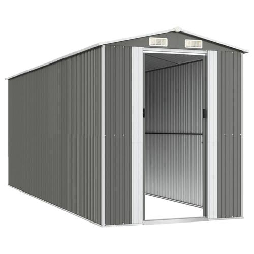 Haveskur 192x523x223 cm galvaniseret stål lysegrå