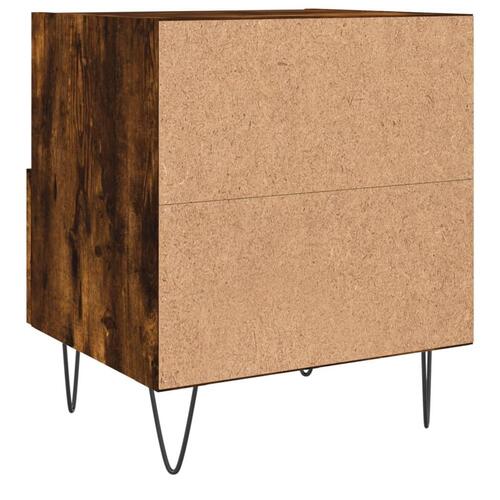 Sengeborde 2 stk. 40x35x47,5 cm konstrueret træ røget egetræ