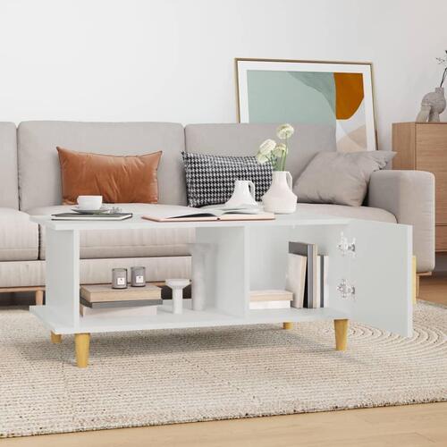 Sofabord 90x50x40 cm konstrueret træ hvid