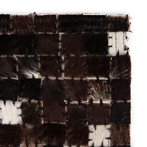 Tæppe ægte kolæder patchwork 120 x 170 cm firkantet sort/hvid