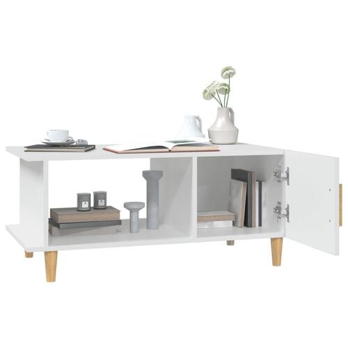 Sofabord 90x50x40 cm konstrueret træ hvid