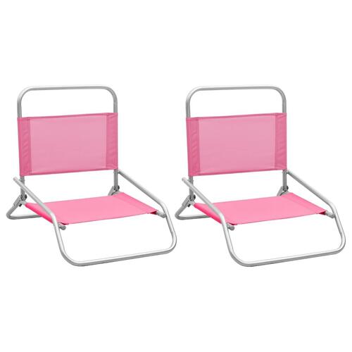 Foldbare strandstole 2 stk. stof pink