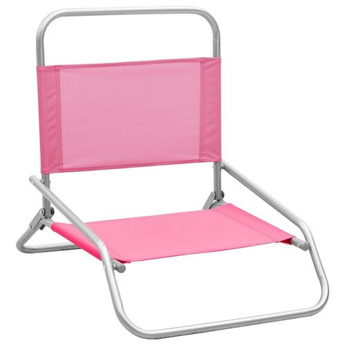 Foldbare strandstole 2 stk. stof pink