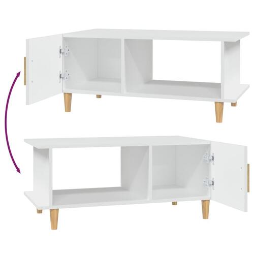 Sofabord 90x50x40 cm konstrueret træ hvid