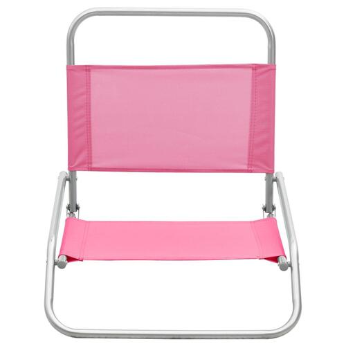 Foldbare strandstole 2 stk. stof pink