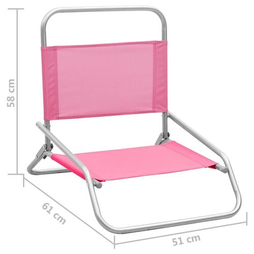 Foldbare strandstole 2 stk. stof pink