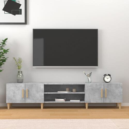 Tv-bord 180x31,5x40 cm konstrueret træ betongrå